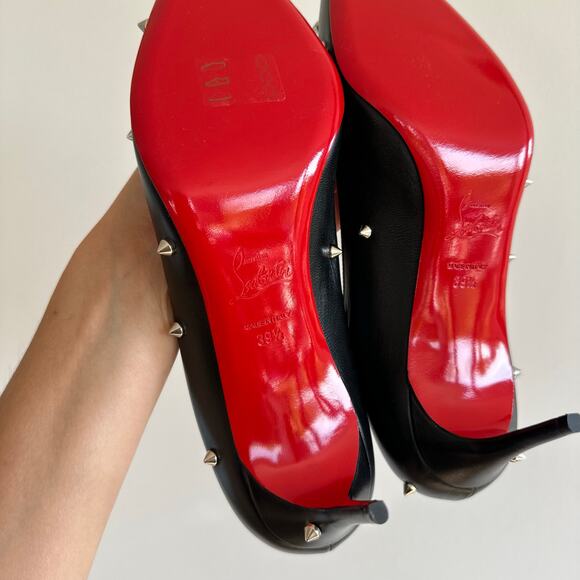 NEW Christian Louboutin Degraspike Studded Pumps Black - Picture 7 of 9